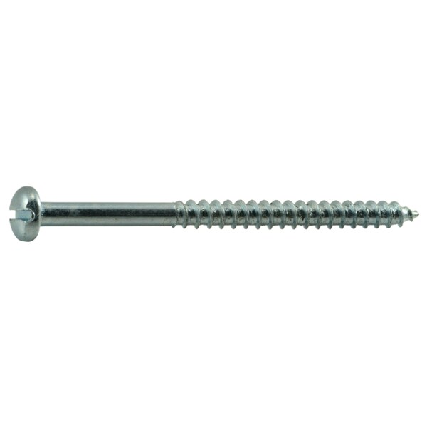 Midwest Fastener Wood Screw, #12, 3 in, Zinc Plated Steel Round Head Slotted Drive, 25 PK 61026 - main